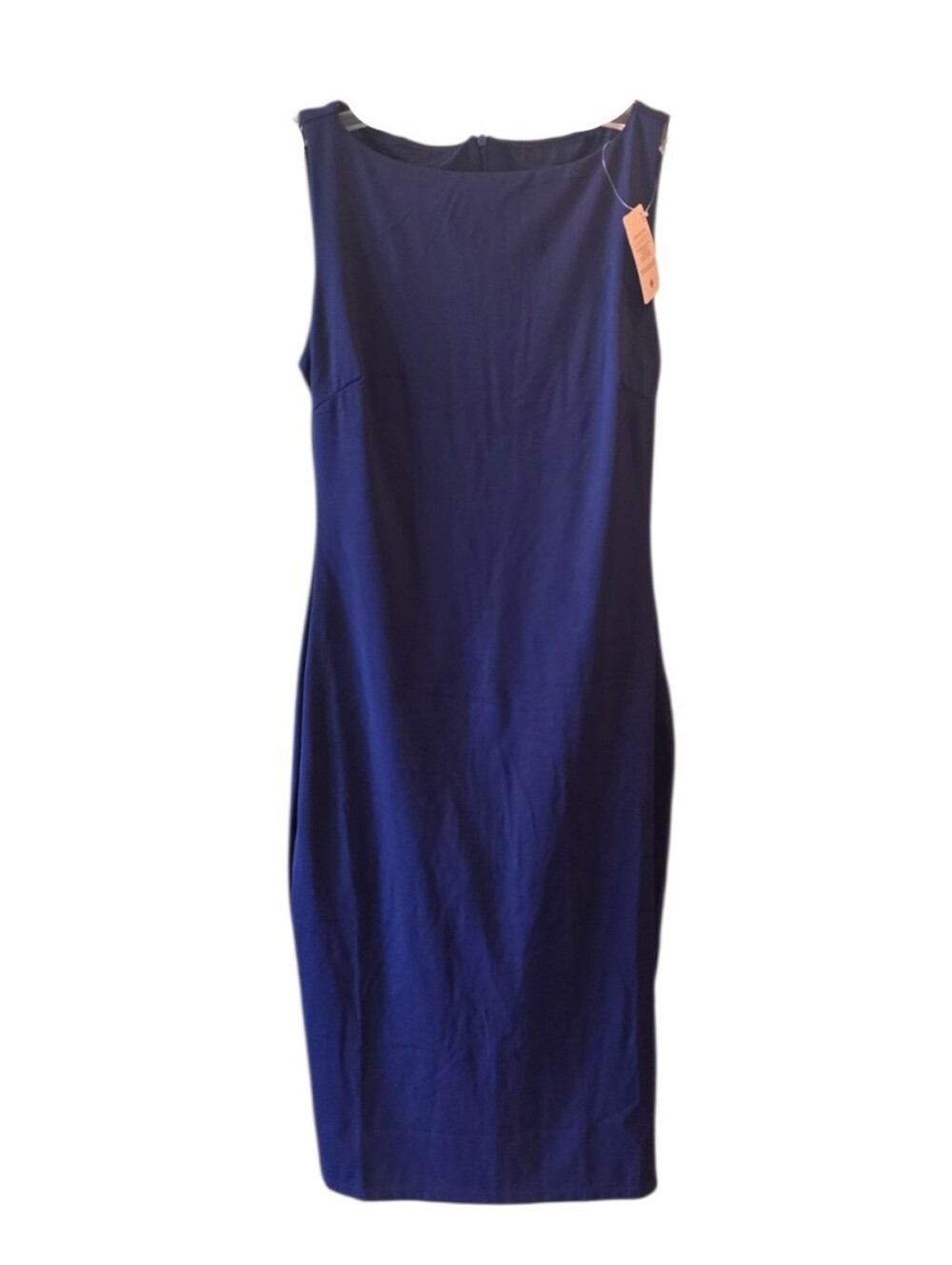 💜 POPILUSH Large Navy Midi Dress High Neck Shapewear Attached Sleeveless